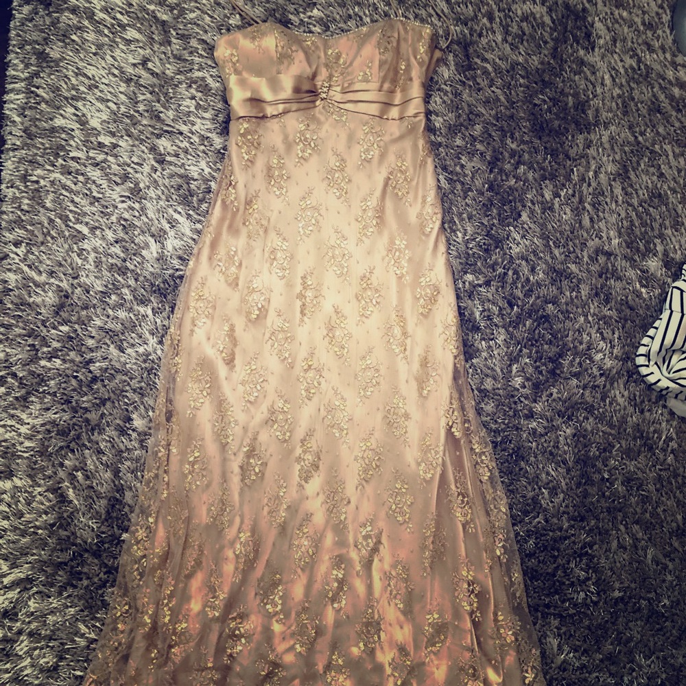 Gold prom dress / evening gown